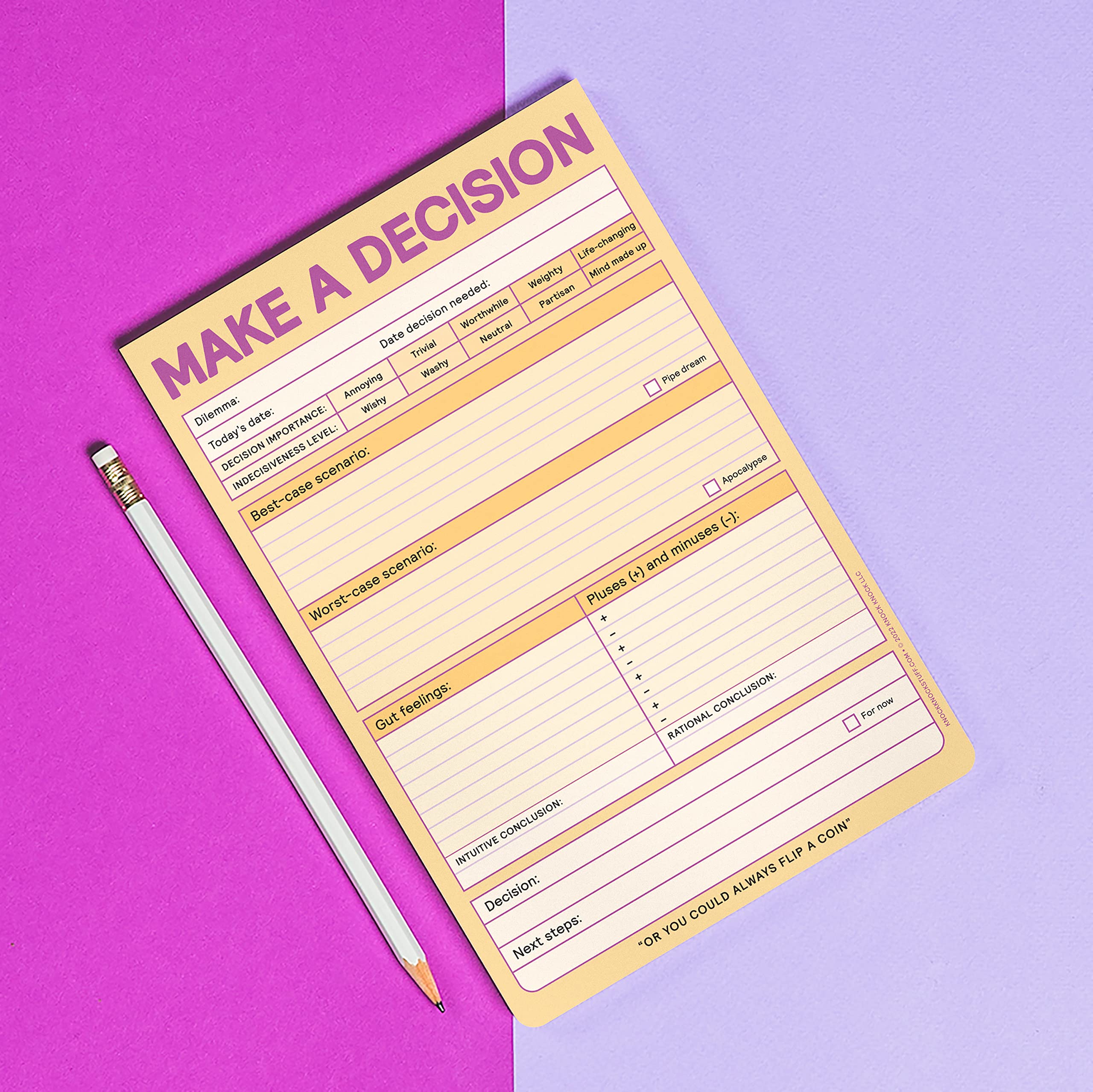 6-Count Knock Knock Make a Decision Pads, Checklist Funny Office Notepads, 6 x 9-inches each (Pastel) - Image 7