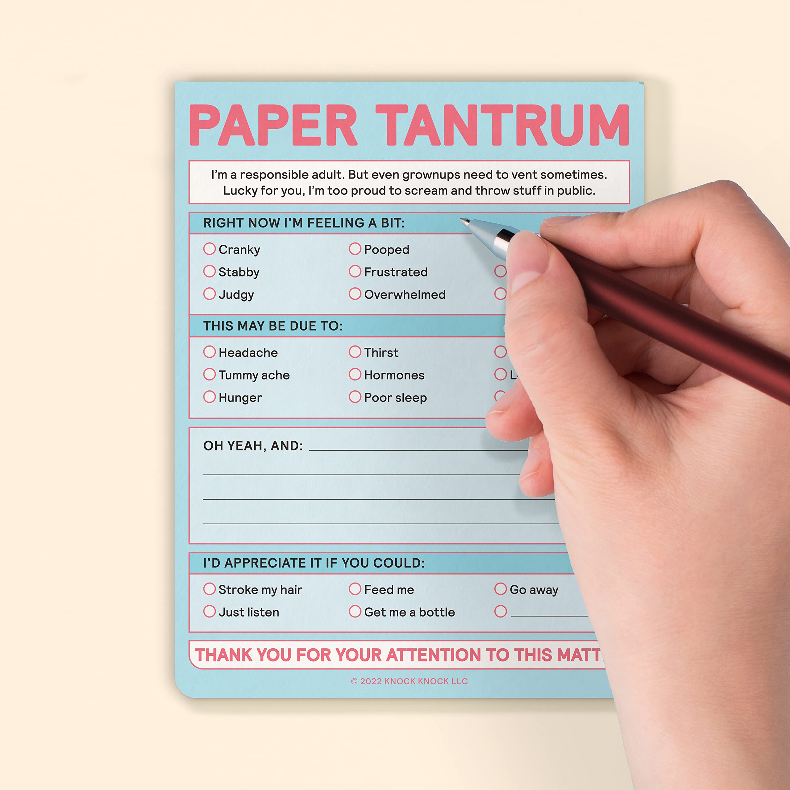 1-Count Knock Knock Paper Tantrum Note Pad, Funny Office Notepads & Checklist Nifty Notes (Pastel), 4 x 5.25-inches - Image 5