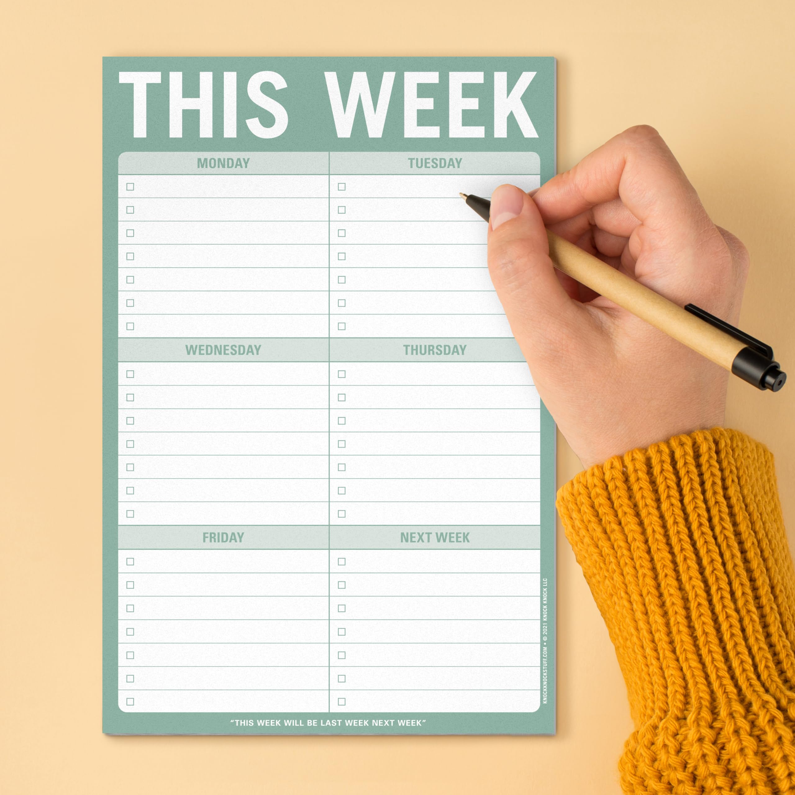 6-Count Knock Knock This Week Pads, To Do List Notepads, 6 x 9-inches each (Sage Green) - Image 6