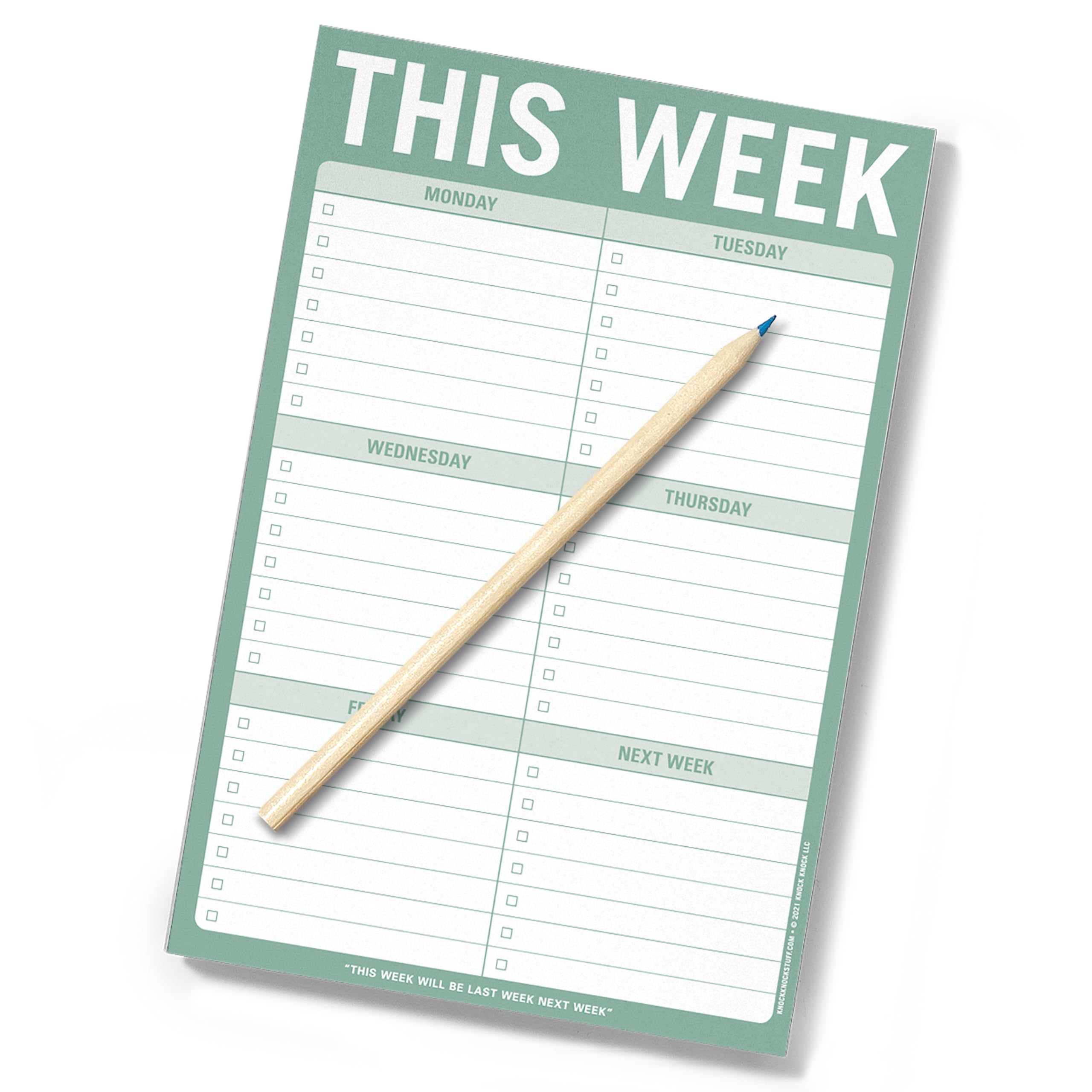 6-Count Knock Knock This Week Pads, To Do List Notepads, 6 x 9-inches each (Sage Green) - Image 7