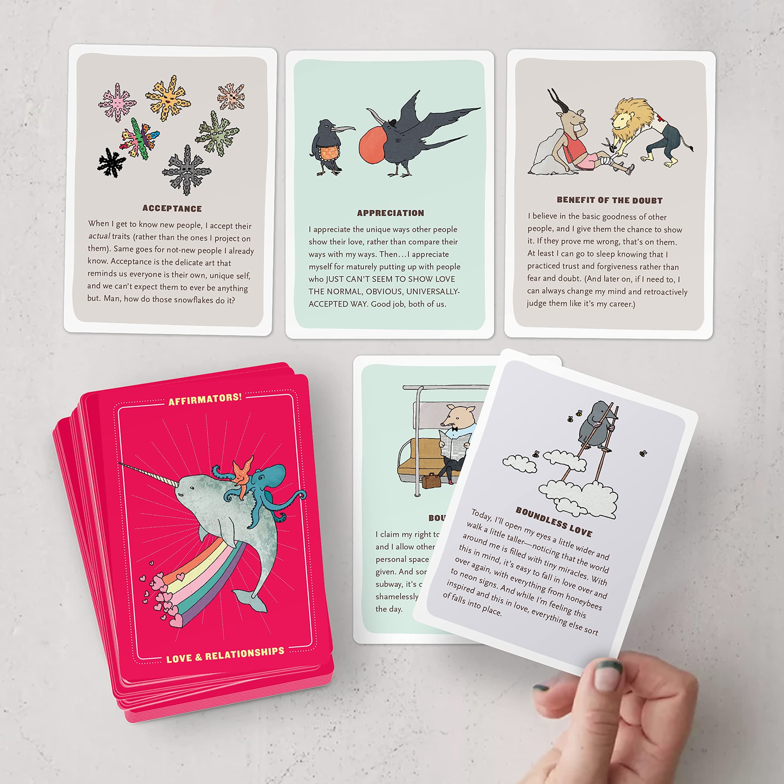 Affirmators! Love & Relationships Deck: 50 Affirmation Cards to Help You Help Yourself - Without the Self-helpy-ness! - Image 5