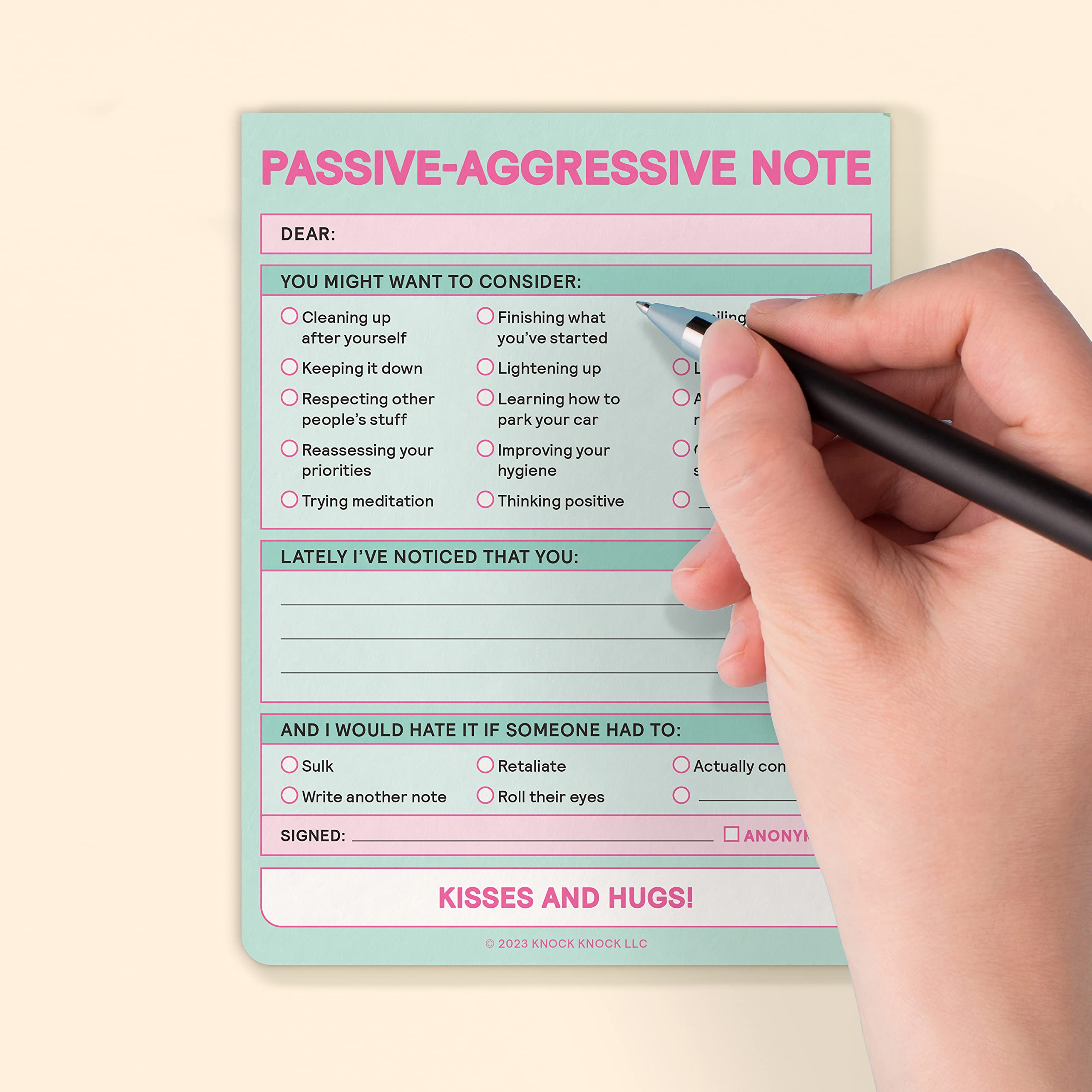 Knock Knock 1-Count Passive-Aggressive Note, Nifty Note Pads & Funny Checklist Memo Pads, 4 x 5.25-inches each (Pastel) - Image 5