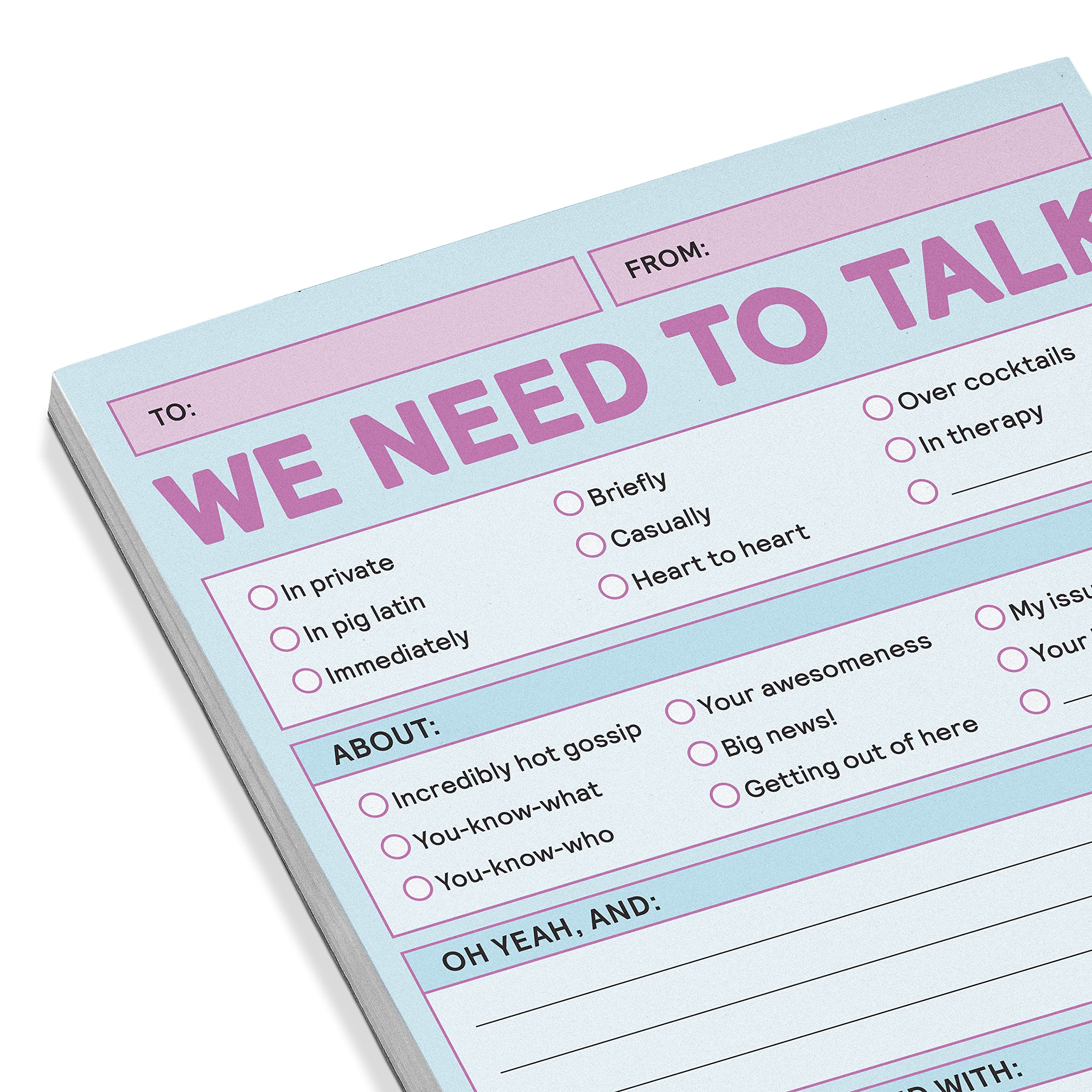 Knock Knock 1-Count We Need To Talk Nifty Note Memo Notepads, Checklist Memo Pads, 4 x 5.25-inches each (Pastel) - Image 3