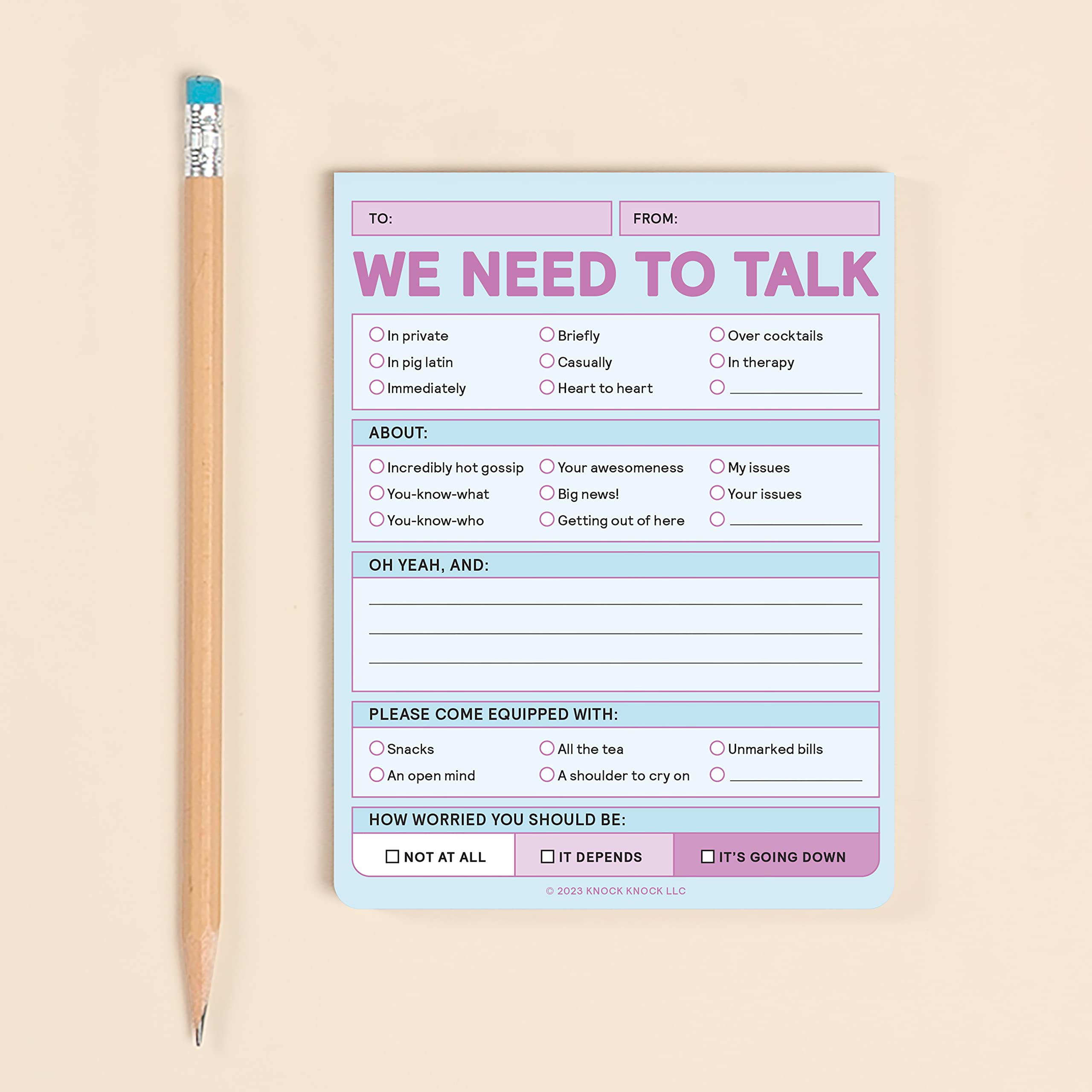 Knock Knock 1-Count We Need To Talk Nifty Note Memo Notepads, Checklist Memo Pads, 4 x 5.25-inches each (Pastel) - Image 4