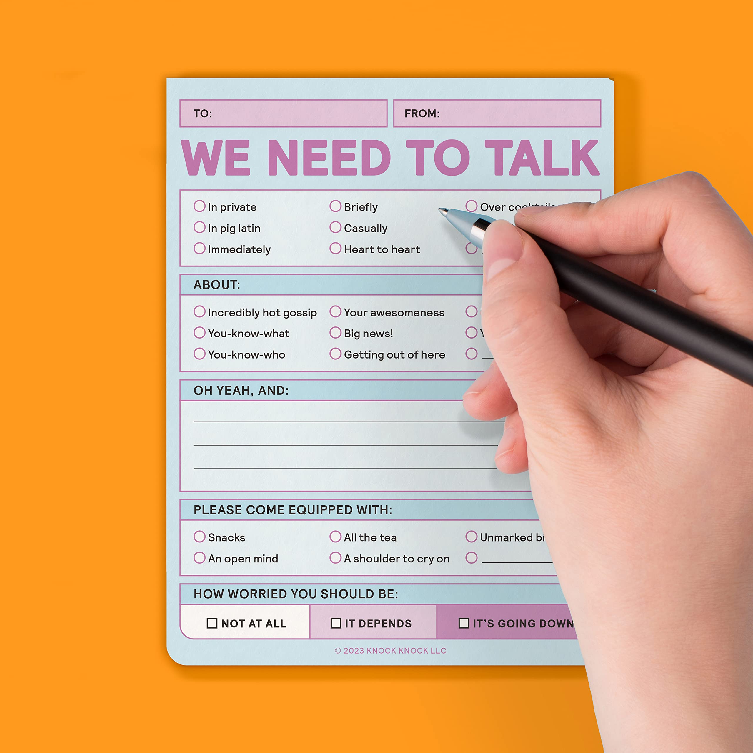 Knock Knock 1-Count We Need To Talk Nifty Note Memo Notepads, Checklist Memo Pads, 4 x 5.25-inches each (Pastel) - Image 5