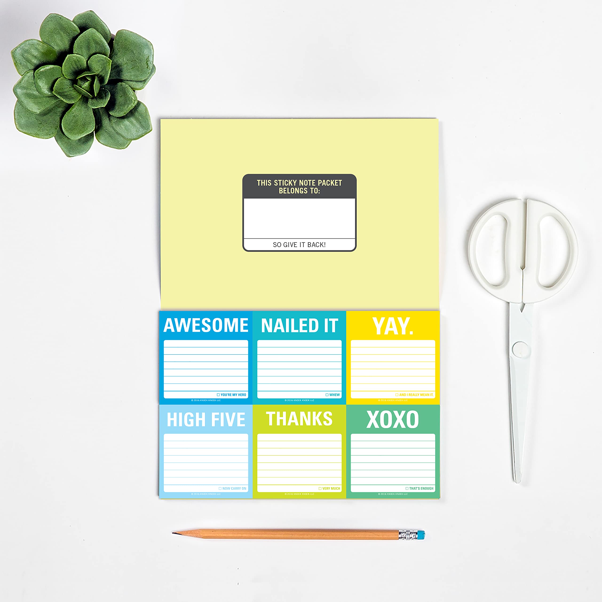 Knock Knock It's All Good Sticky Note Packet, 6 Sticky Note Pads Set, 2.75 x 2.75-Inches and 40-Sheets Each - Image 3