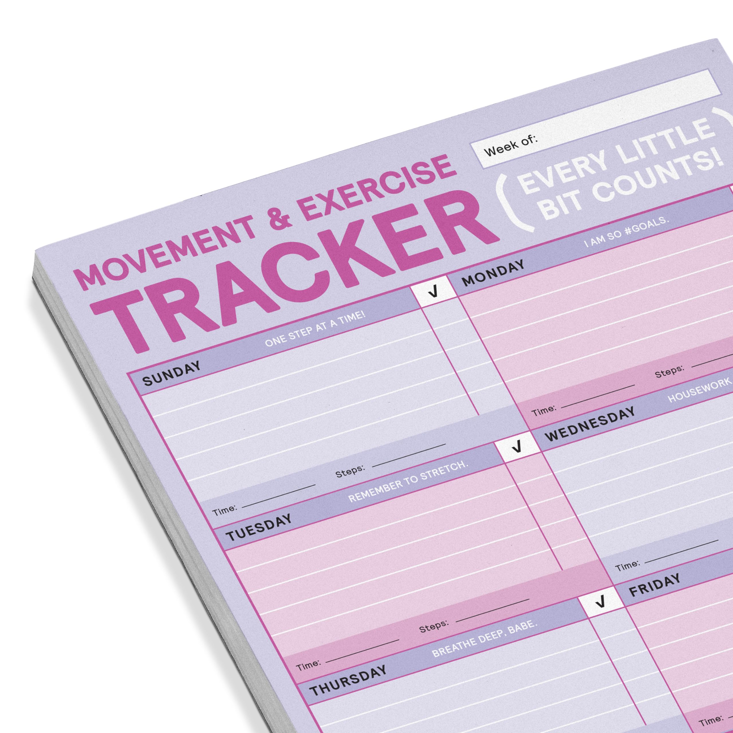Knock Knock Movement & Exercise Tracker Big & Sticky Notepad - Sticky Fitness Tracker Pad (40 Sheets, 9.75 x 7-inches) - Image 4