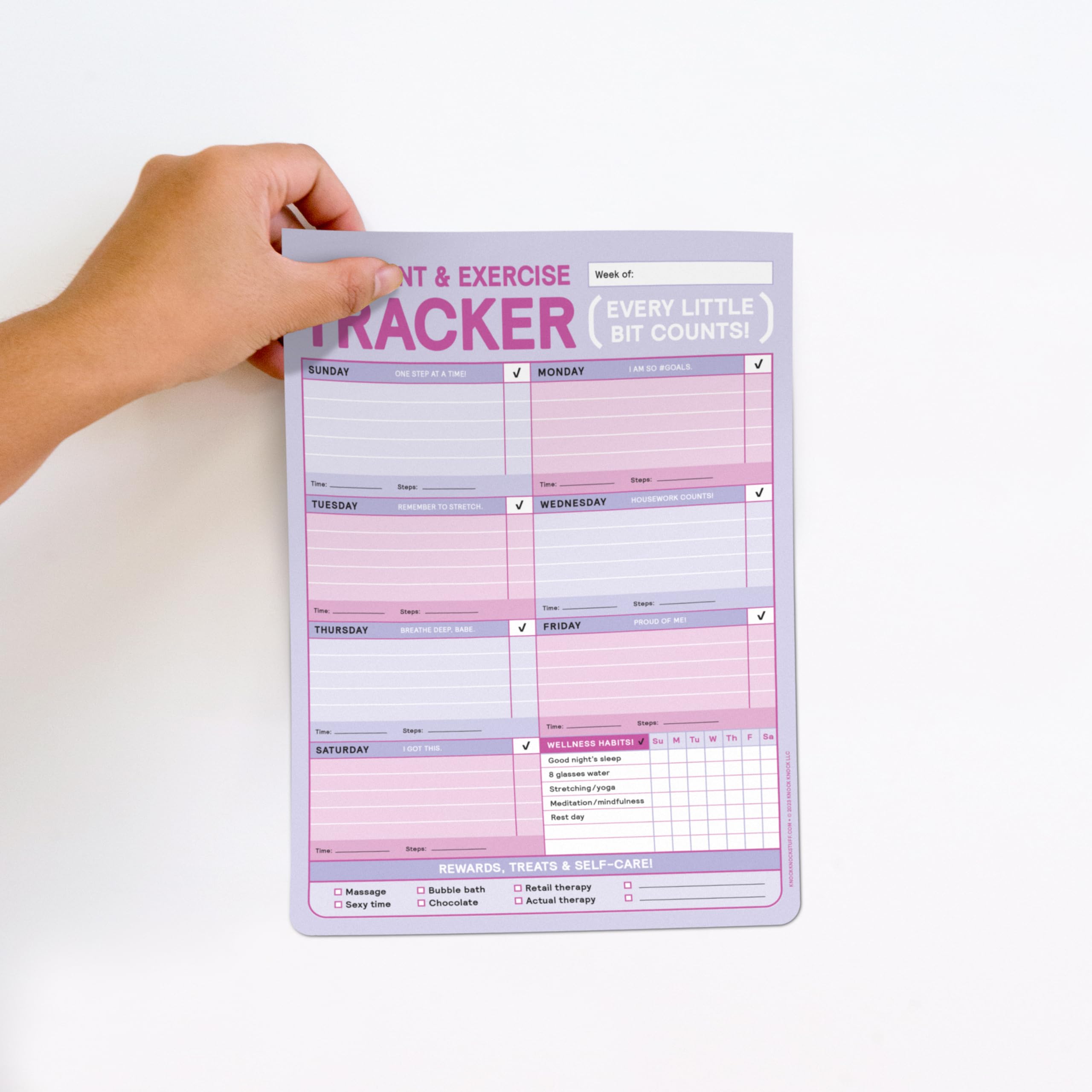 Knock Knock Movement & Exercise Tracker Big & Sticky Notepad - Sticky Fitness Tracker Pad (40 Sheets, 9.75 x 7-inches) - Image 5