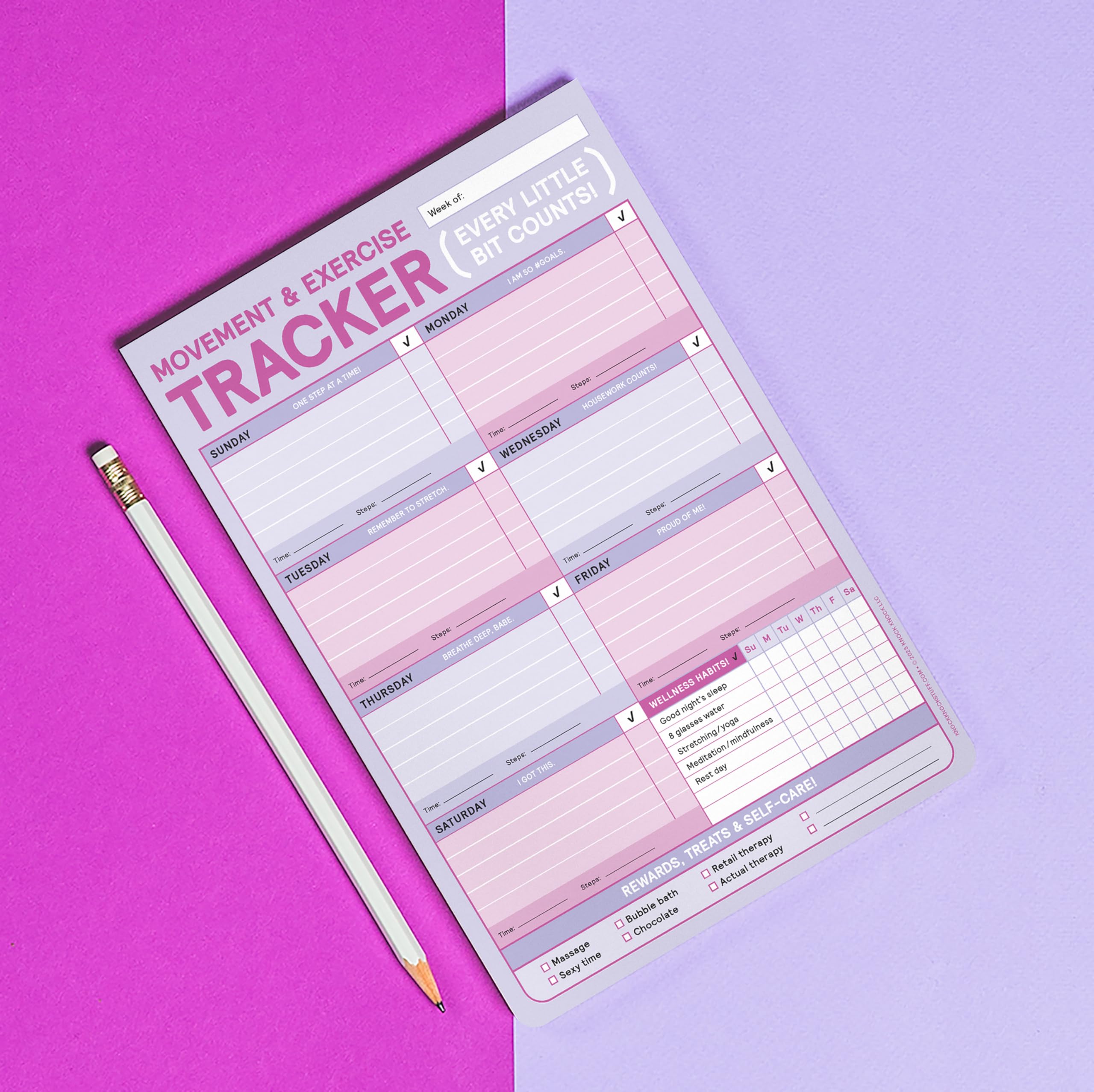 Knock Knock Movement & Exercise Tracker Big & Sticky Notepad - Sticky Fitness Tracker Pad (40 Sheets, 9.75 x 7-inches) - Image 6