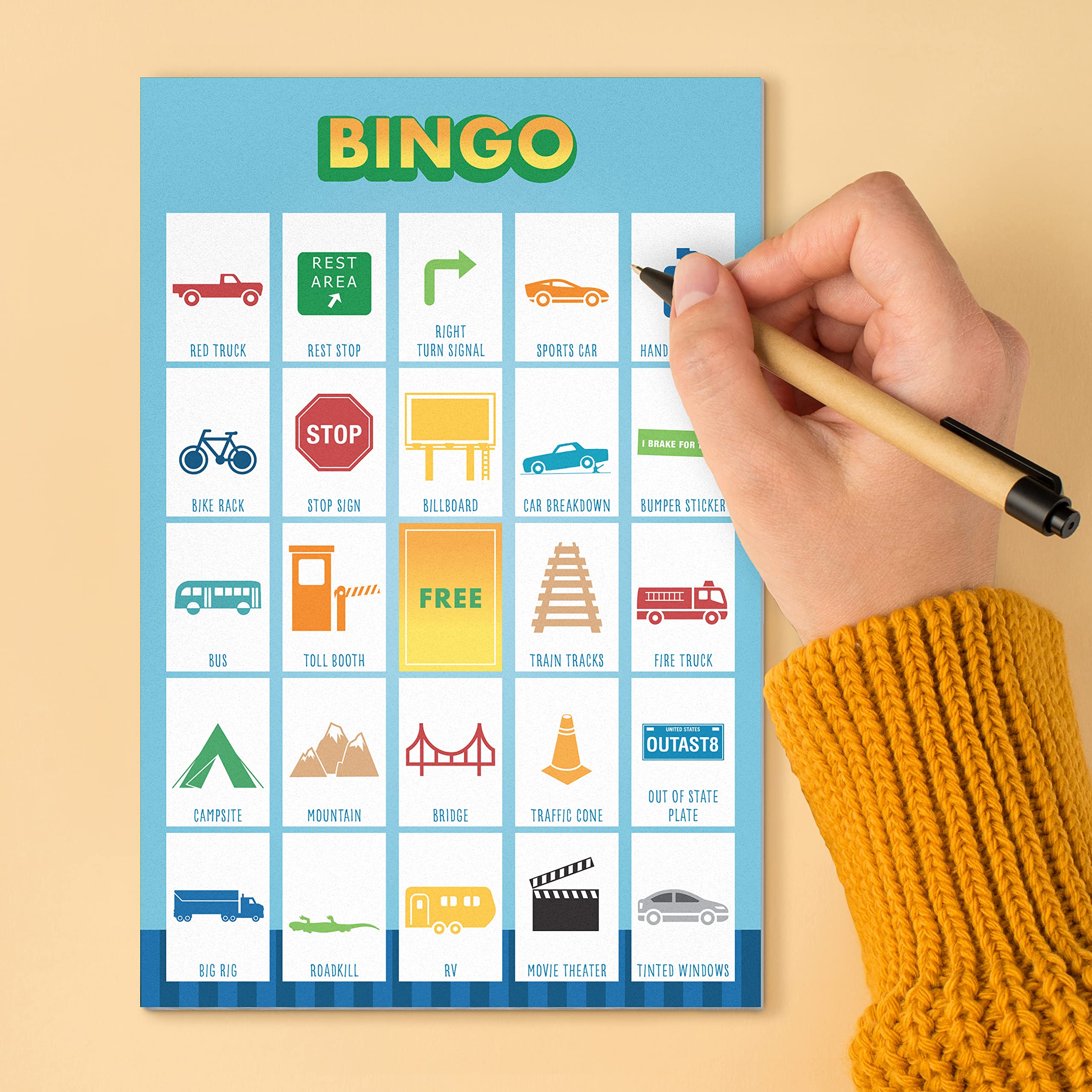 Knock Knock Roadtrip & Getaway On-The-Go Game Pad, Travel Car Activities for Kids, 6 Games (Sudoku, Super Tic-Tac-Toe, Hangman, Bingo, Word Search, Categories), 6 x 9-inches - Image 5