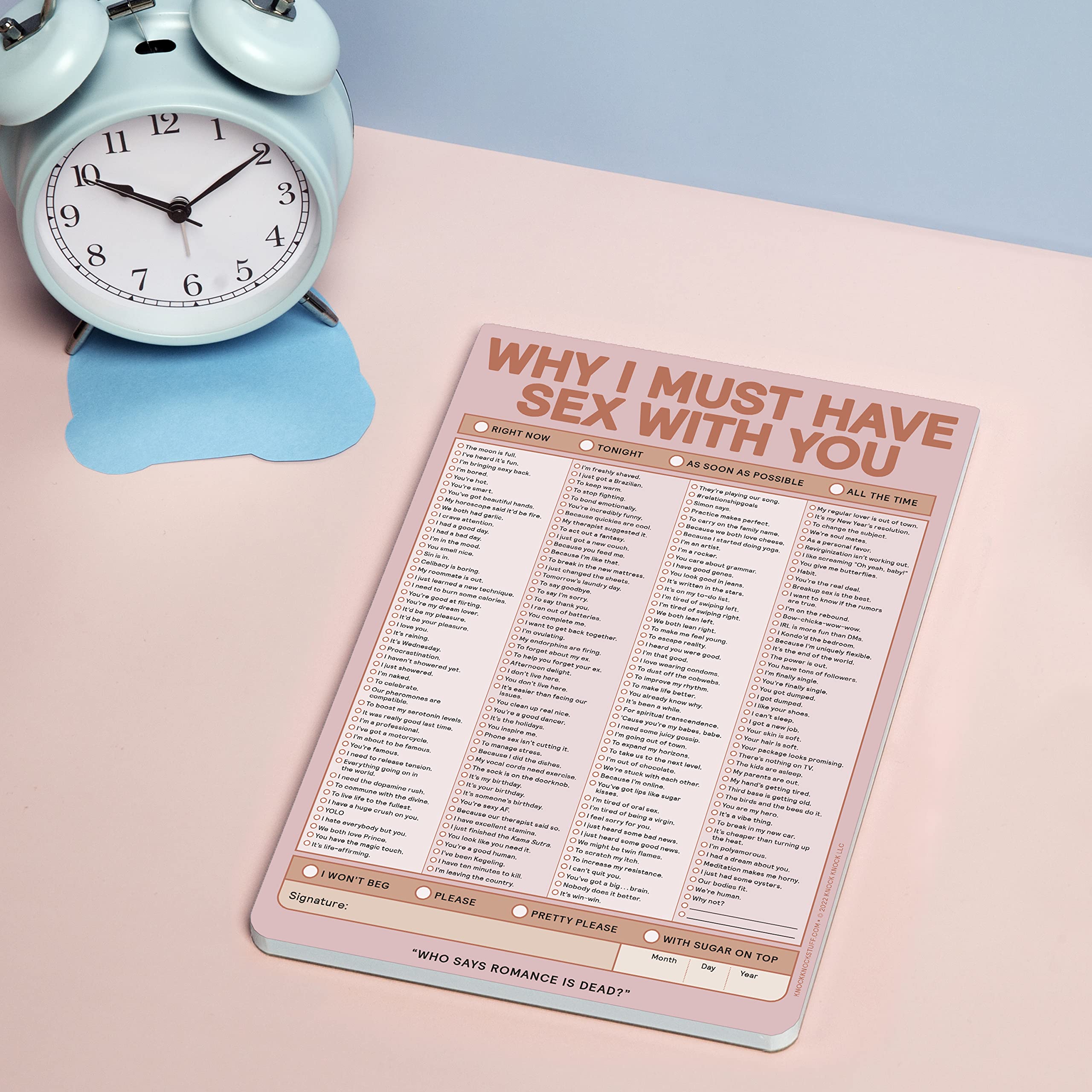 Knock Knock Why I Must Have Sex With You Pad, Sexy Checklist Note Pad, 6 x 9-inches (Pink/Red) - Image 4